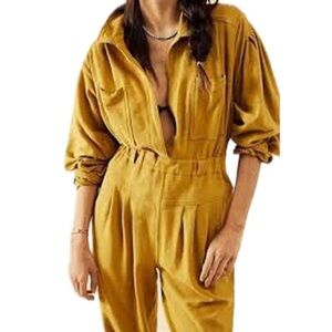 Free People Yellow Jumpsuit XS